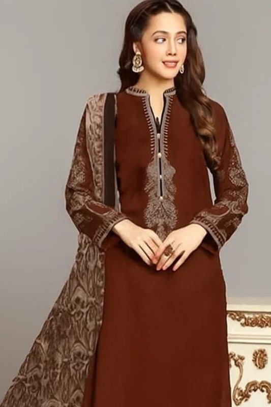 FJBR20087 Winter 3 Piece Dhanak Fully Embroidered Unstitched