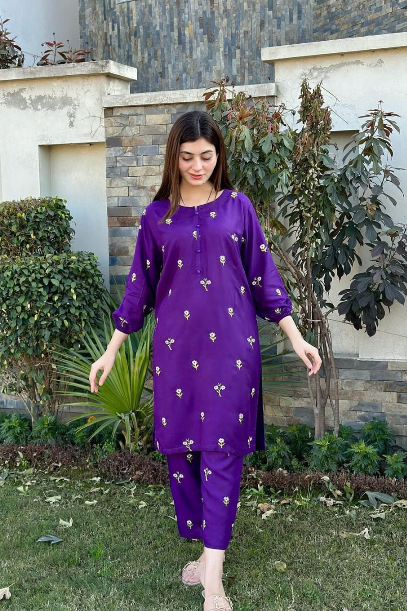 FJP2050 Winter 2 Piece Dhanak Fully Embroidered Unstitched