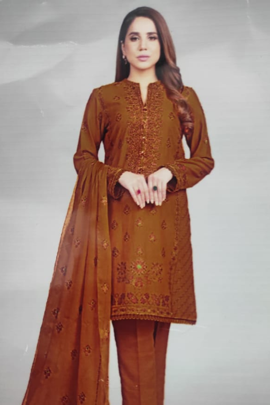 FJB20080 Dhanak Winter 3 Piece Fully Embroidered