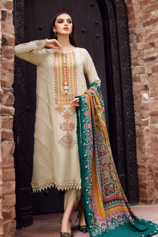 FJB20078 Dhanak Winter 3 Piece Fully Embroidered